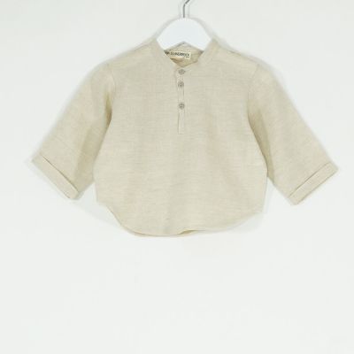 Baby Linen Shirt Seta Beige by Anja Schwerbrock-6M