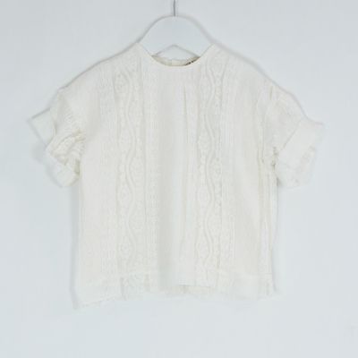 Oversized Soft Lace Blouse Solina Off-White by Anja Schwerbrock