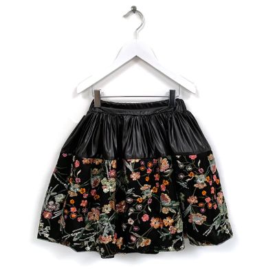 Skirt Tonia Floral Sequins Black by Anja Schwerbrock