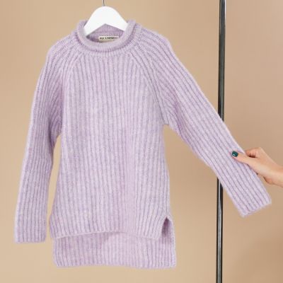 Woolen Sweater Loroni Mauve by Anja Schwerbrock-4Y
