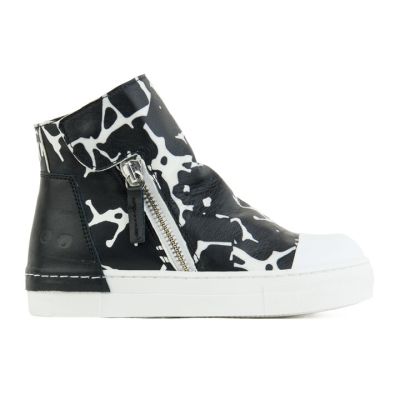 Leather High Top Sneakers Replay Black White by Araia Kids