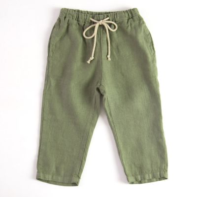Baby Linen Trousers Green by Babe & Tess
