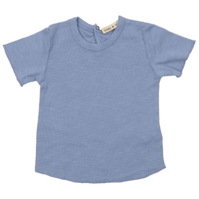 Baby Cotton and Linen T-Shirt Blue by Babe & Tess-9M