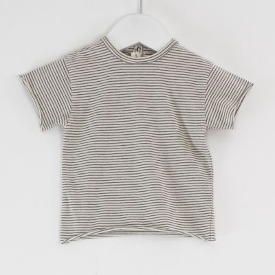 Baby Basic T-Shirt Natural Grey Striped by Babe & Tess