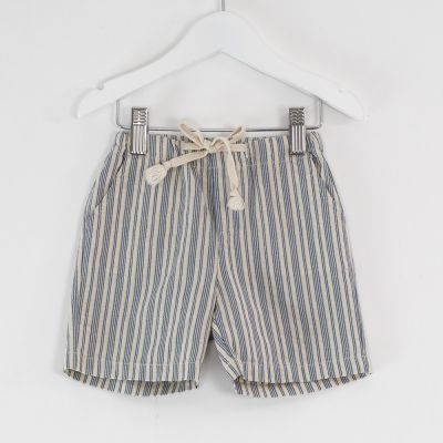 Baby Bermuda Natural Blue Striped by Babe & Tess