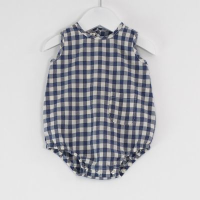 Baby Summer Jumpsuit Blue Check by Babe & Tess
