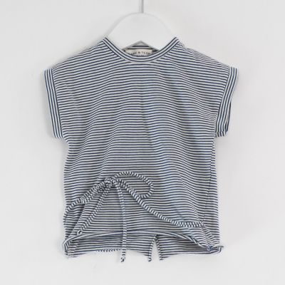 Baby T-Shirt Eva Natural Blue Stripes by Babe & Tess-24M