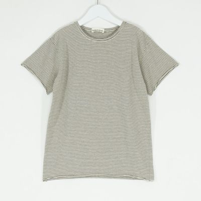Basic T-Shirt Natural Grey Striped by Babe & Tess-3Y