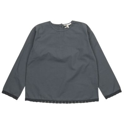 Blouse with Lace Details Grey by Babe & Tess-4Y