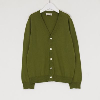 Cotton and Cashmere Cardigan Avocado by Babe & Tess
