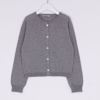 Cotton and Cashmere Cardigan Grey Melange by Babe & Tess