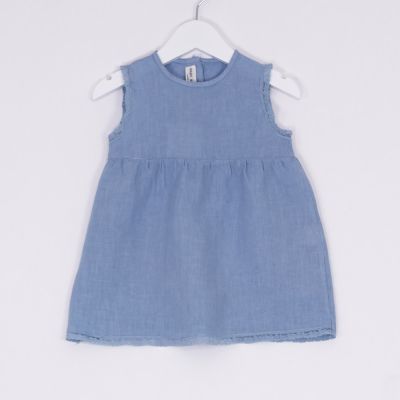 Linen Baby Dress Lily Azur by Babe & Tess