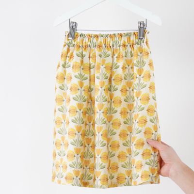 Linen Midi Skirt Caterina Flower Print by Babe & Tess-3Y