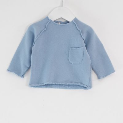 Raglan Baby Sweater Azur by Babe & Tess