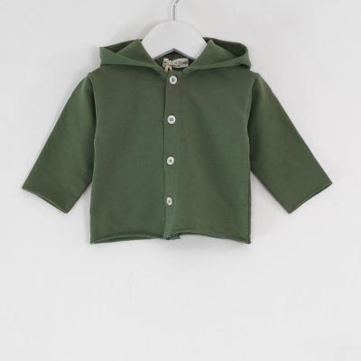 Soft Jersey Baby Teddy Cardigan Forest by Babe & Tess
