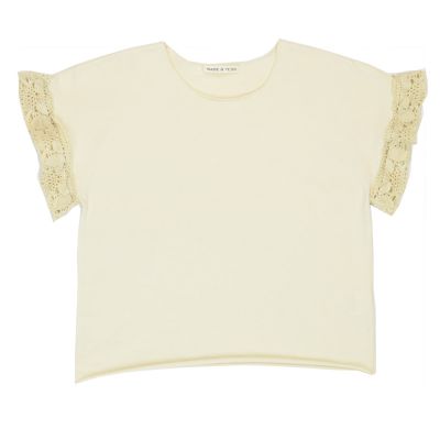 Baby Jersey T-Shirt with Laces Natural by Babe & Tess-3M