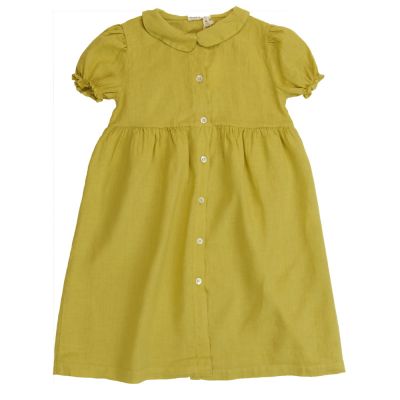 Long Linen Dress Lemon-3Y