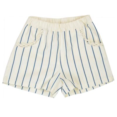 Cotton and Linen Striped Shorts by Babe & Tess