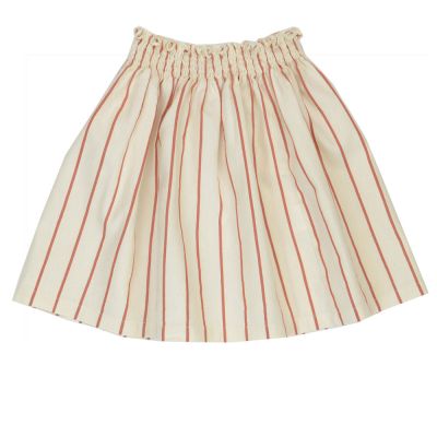 Cotton and LInen Mini Skirt Rusty Striped-3Y