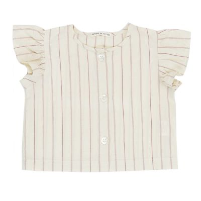 Baby Striped Blouse Antique Rose-3M