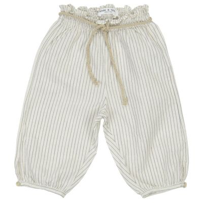 Baby Trousers Natural/Grey Striped by Babe & Tess