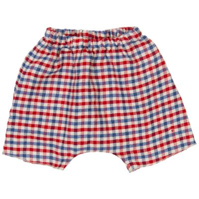 Baby Linen Shorts Red/Blue Check by Babe & Tess