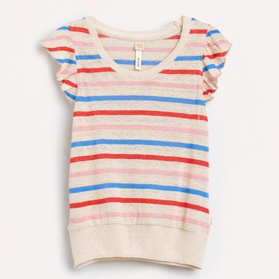Linen T-Shirt Misty Striped by Bellerose-4Y