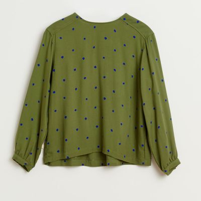 Blouse Panic Green Navy Dots by Bellerose-4Y
