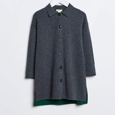 Cotton and Wool Dress Uraza Mid Grey by Bellerose