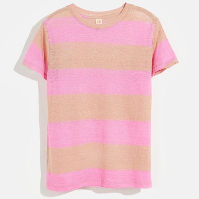 Linen T-Shirt Mio Pink Stripes by Bellerose-4Y