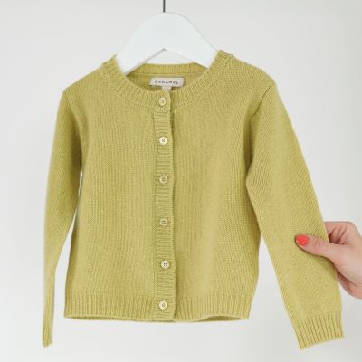 Baby Cashmere Cardigan Gadwell Golden Green by Caramel