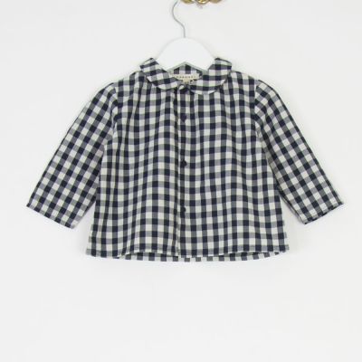 Baby Shirt Eos Blue Gingham Check by Caramel-3M