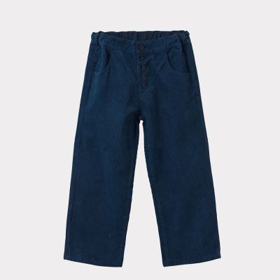 Cord Trousers Erodium Navy by Caramel-3Y