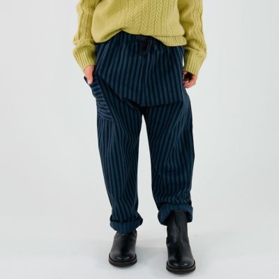 Trousers Chestnut Storm Blue Stripe by Caramel