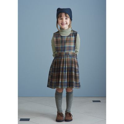 Wool Dress Jupiter Forest Check by Caramel-3Y