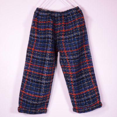 Wool Trousers Blue Check by Pero-6Y