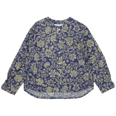 Collarless Blouse with Flower Print by East End Highlanders