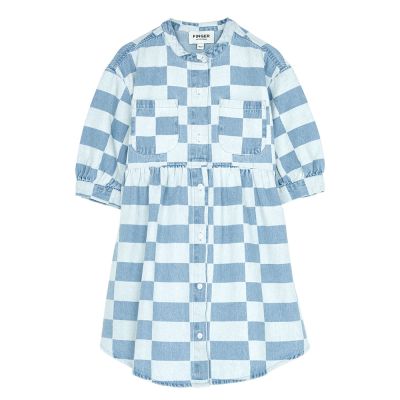Dress Swing Blue Denim Checkers by Finger in the Nose