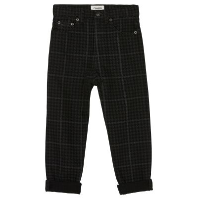 Jeans Ollibis Black Denim Houndstooth by Finger in the Nose-4/5Y