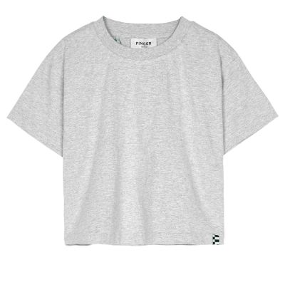 SC 002 Cropped T-Shirt Heather Grey by Finger in the Nose-6/7Y