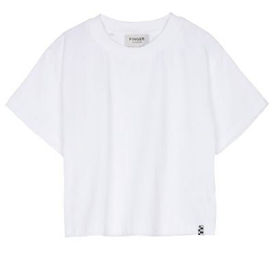 SC 002 Cropped T-Shirt White by Finger in the Nose-6/7Y