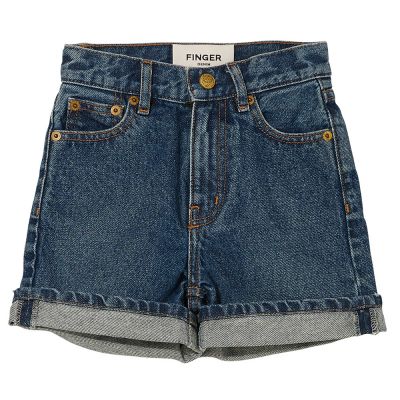High Waisted Shorts Cherryl Medium Blue by Finger in the Nose-6/7Y