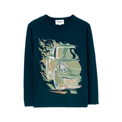 T-Shirt Nico Navy Car by Finger in the Nose-4/5Y