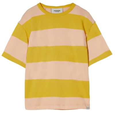 T-Shirt Queen Mustard/Peach Stripes by Finger in the Nose