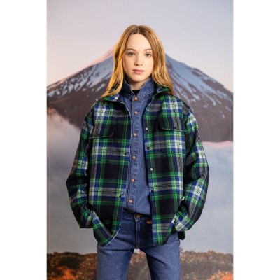 Unisex Woolen Shirt New Dusk Super Green Checkers by Finger in the Nose