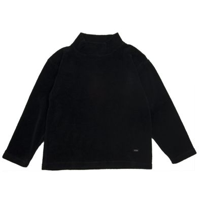 High Neck Velour T-Shirt Black by Fith