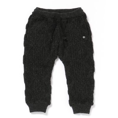 Woolen Cable Stitch Pile Pants Charcoal by Fith