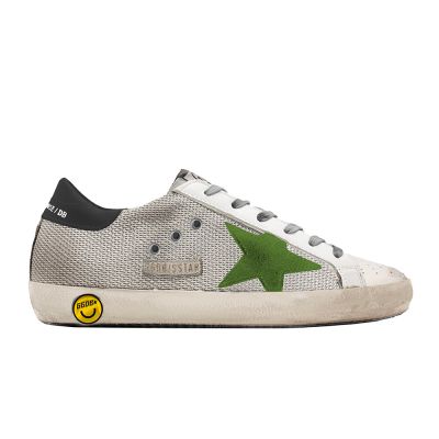 Sneakers Superstar Silver Mesh Lime Suede Star by Golden Goose Deluxe Brand-24EU