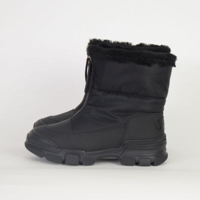 Fur Lined Zip Boots Black by Gallucci