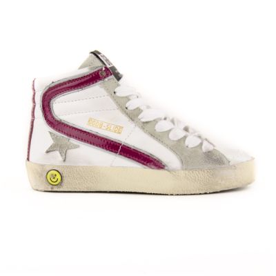 Sneakers Slide White Leather Bordeaux by Golden Goose Deluxe Brand